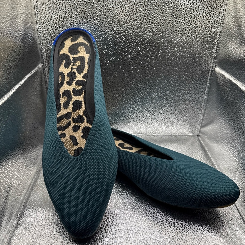 Rothy's Teal Women's Loafers with Leopard Insole